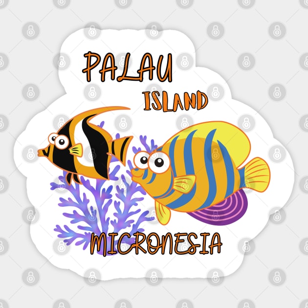 Palau Island - Marine Life - Micronesia Sticker by DW Arts Design